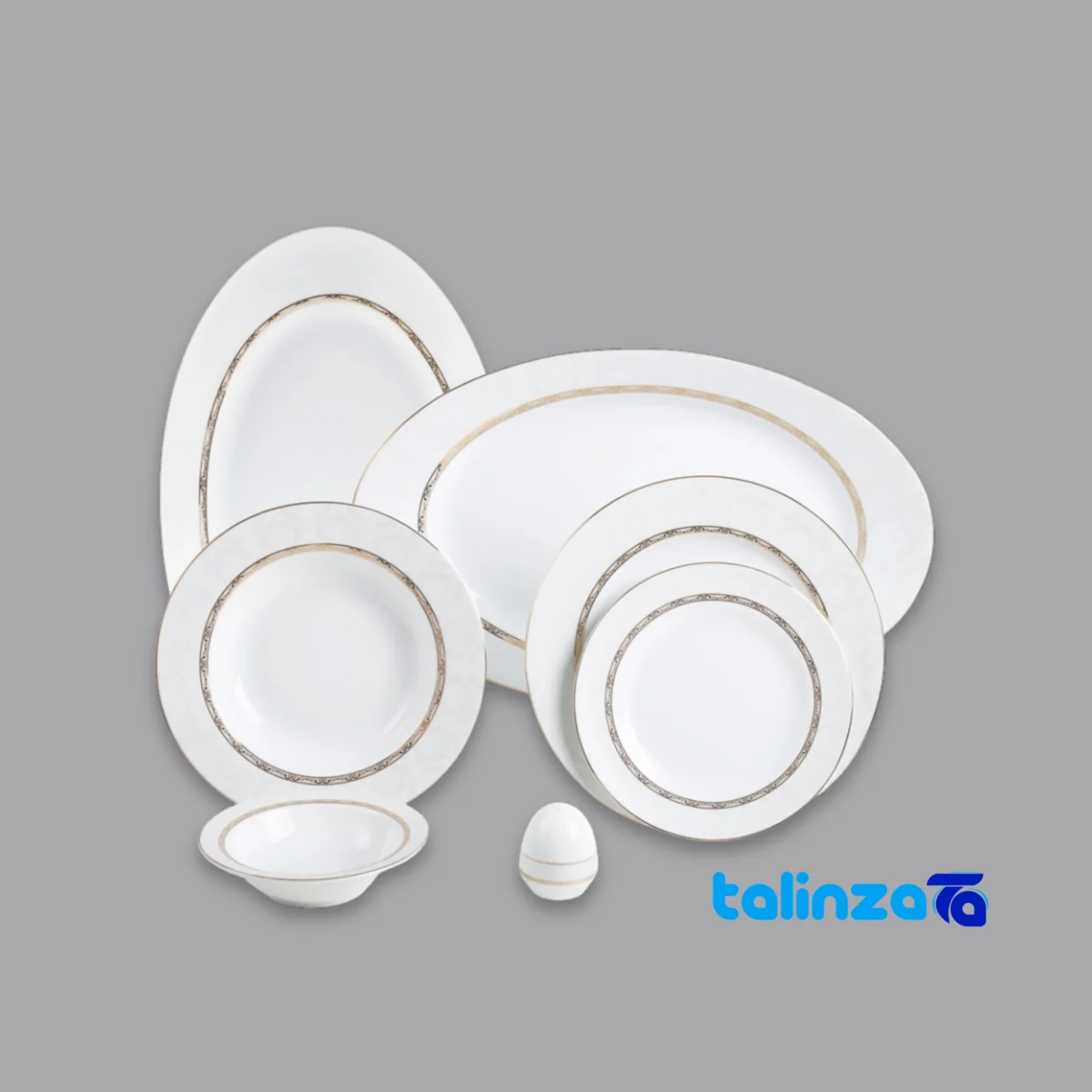 Zarin Iran Hadiye Dinnerware Set Elegant Design - Front view showing and key details