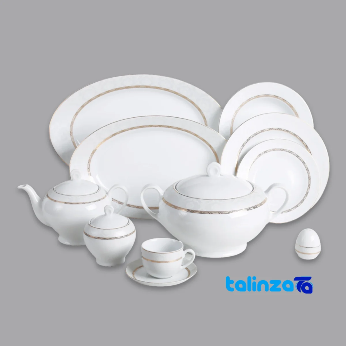 Zarin Iran Hadiye Dinnerware Set Elegant Design and key details (Front view)