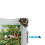 Edge view of Rostaa Machine-Woven Carpet Tapestry with Frame border and finishing