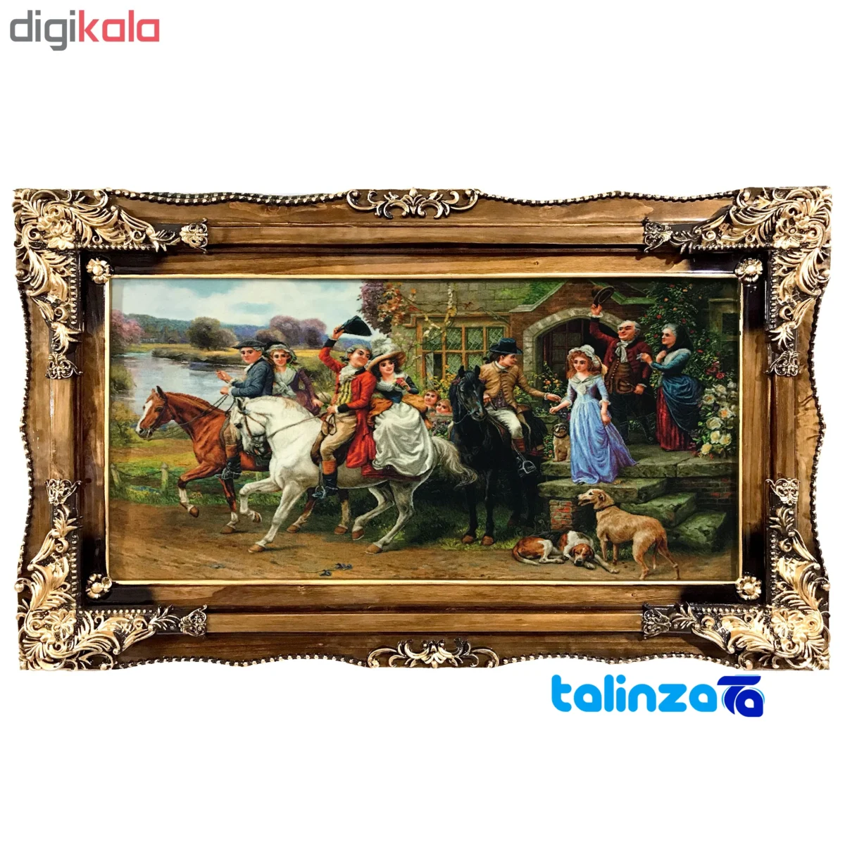 Edge view of Colaris Machine-Woven Tapestry Art with Frame border and finishing