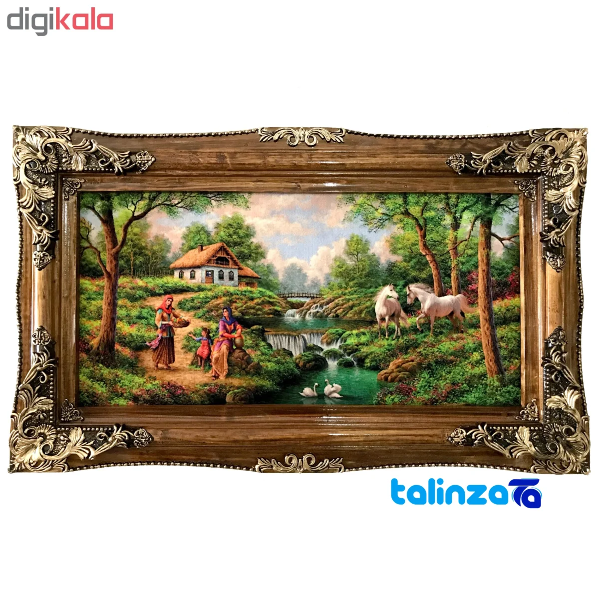 Edge view of Colaris Machine-Woven Tapestry Village Design border and finishing