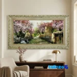 Edge view of Handmade Design Machine-Woven Carpet Old Alley Art border and finishing