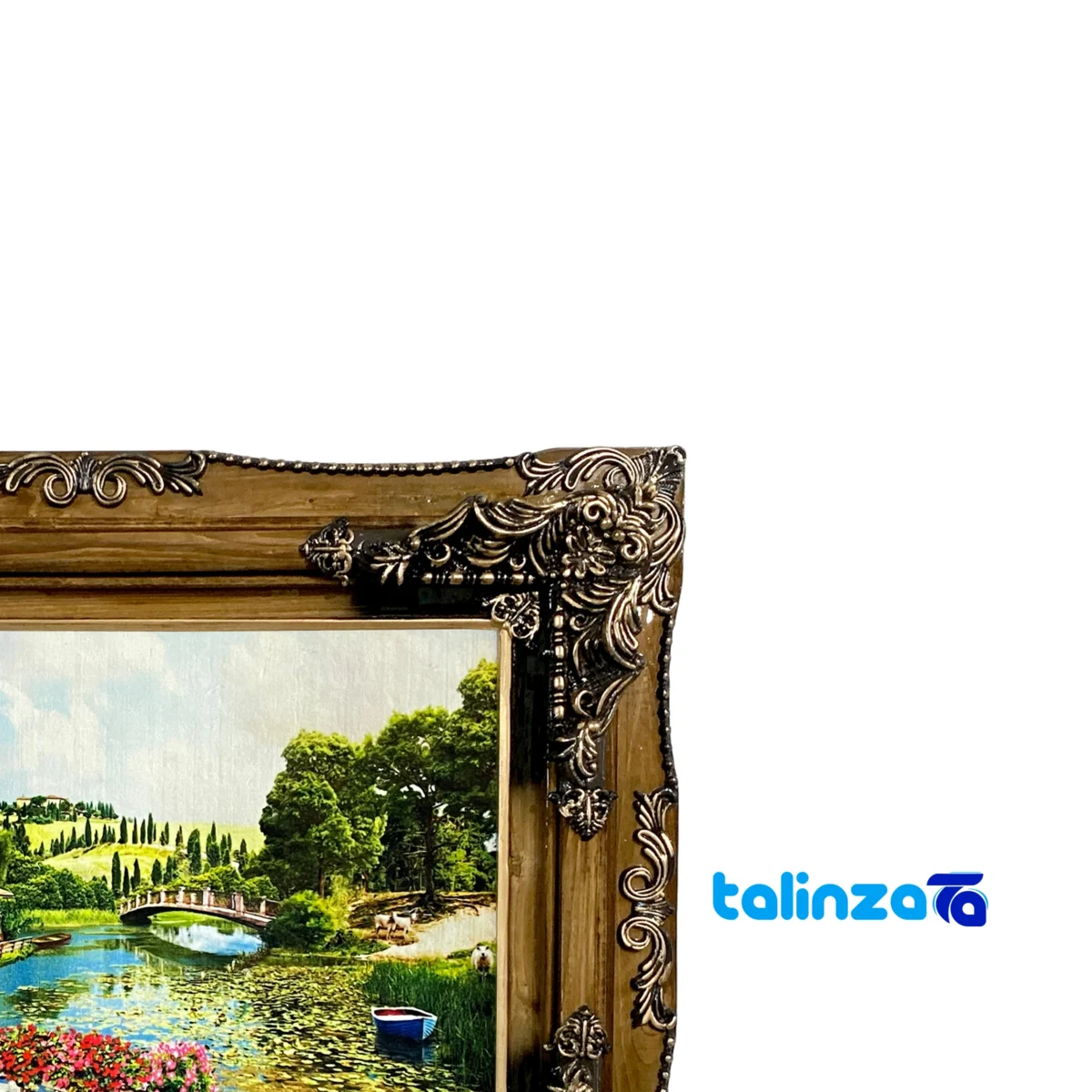 Edge view of Handmade Design Machine-Woven Carpet Wall Art border and finishing