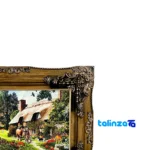 Edge view of Kohneh Handmade Carpet Wall Art Cottage River border and finishing