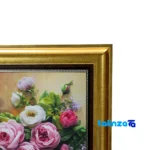 Edge view of Golestan Machine-Woven Carpet Wall Art Floral Design border and finishing