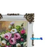Edge view of Handmade Carpet Art Flower Vase Model 8709 border and finishing