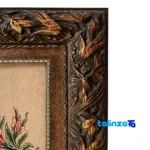 Close-up view of Narmine Kasa Handwoven Carpet Floral Design fabric texture and stitching