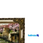 Edge view of Koochah Ghadimi Carpet Tapestry Machine-Woven Framed border and finishing