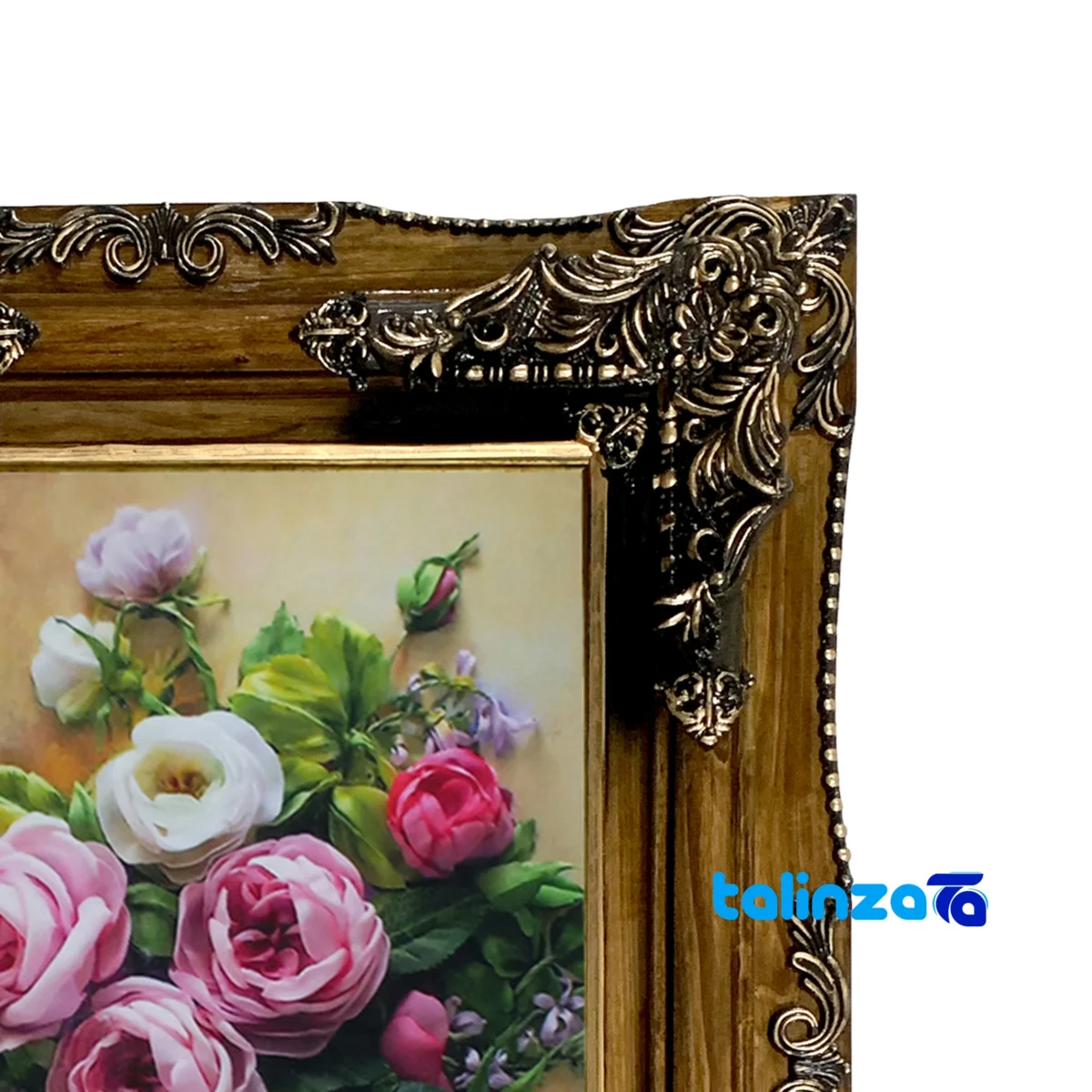 Edge view of Handmade Carpet Wall Art Flower Vase Design border and finishing