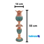 Detail view of Boteh Jaqeh Mirror Candlestick Set Nafis Copper finish and material