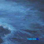 Detail view of Amena Fisherman Landscape Oil Painting 90 x 50 finish and material