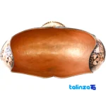 Detail view of Copper Kashkul Fruit Bowl Super Diamond Cut 39 x 21 finish and material
