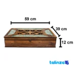 Detail view of Shahpasand Turquoise Copper Tea Set 47 x 33 finish and material