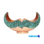 Detail view of HQ3225Magnificent Art Turquoise Inlaid Candy Bowl Plate Set finish and material