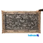 Detail view of Faakher Copper Handicraft Engraved Panel Baharestan finish and material