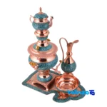 Detail view of Aghajani Turquoise Inlaid Samovar Set F120 64 x 10 finish and material