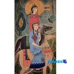 Detail view of Katayun Abadi Painting Lovers Impressionism finish and material