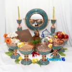 Packaging view of Firoozehkoobi Nut Bowl Lab Qalam Set Six Decorative, functional seal and bag finish
