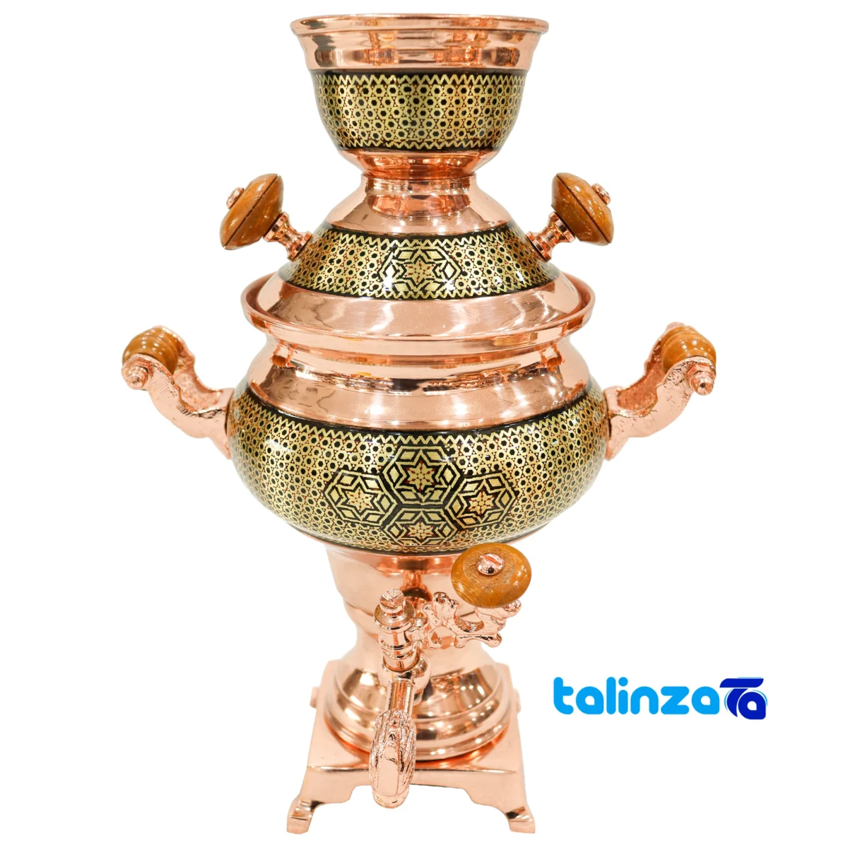 Detail view of Khatamkari Samovar Set Tabletop 35 x 21 finish and material