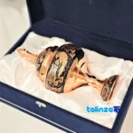 Seal view of Handcrafted Copper Chocolate Bowl Diamond Cut Design packaging security