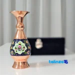 Persian Art Copper Vase Handcrafted Unique Design - Detail view showing finish and material