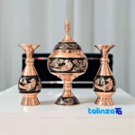 JR Copper Decorative Set - Elegant Diamond Cut Design - Detail view showing finish and material