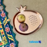 Detail view of ZH351 Copper Plate Pomegranate Design finish and material