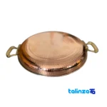 Detail view of Copper Chef Pan Hammered Finish and material
