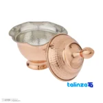 Detail view of Zanjan Copper Candy Dish with Lid finish and material