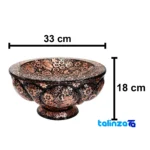 Detail view of Magnificent Art4533 Copper Serving Bowl Plate Set Handcrafted finish and material