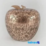 Detail view of ZH224 Copper Apple-Shaped Candy Dish finish and material
