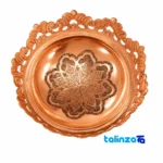 Detail view of Agajani Copper Nut Bowl Engraved Set and Pardaz finish material