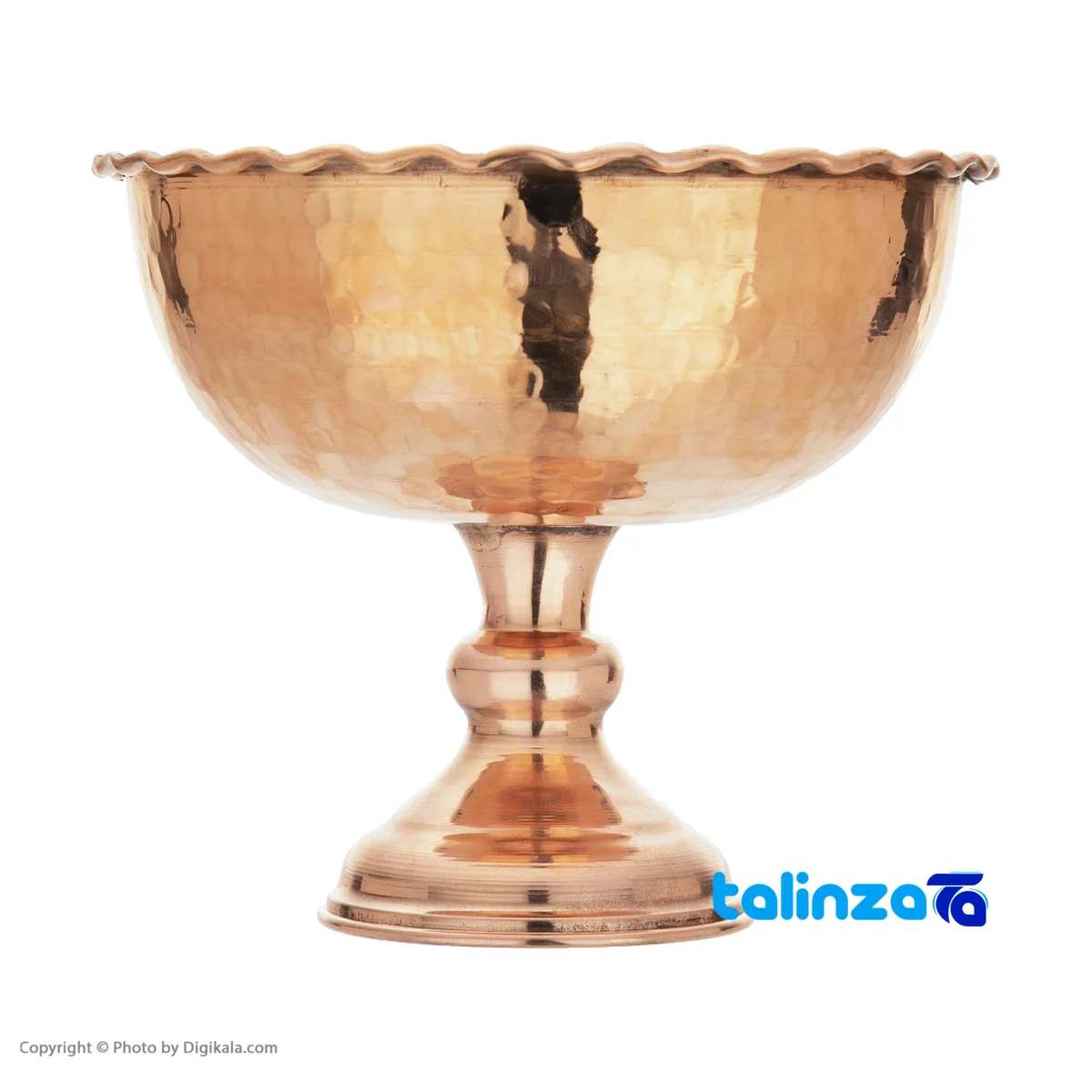 Zanjan Copper Nut Bowl Handcrafted Unique Design finish and material detail view)