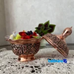 Copper Craft Sugar Bowl Unique Design - Detail view showing finish and material