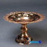 Copper Diamond Cut Dessert Plate L04 finish and material detail view)