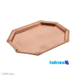 Detail view of Zanjan Copper Tray Handcrafted Engraved Design finish and material
