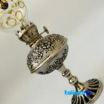 ZH Copper Round Oil Lamp Handcrafted Design finish and material detail view)