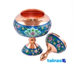 Aghajani Copper Chocolate Bowl Elegant Design - Detail view showing finish and material