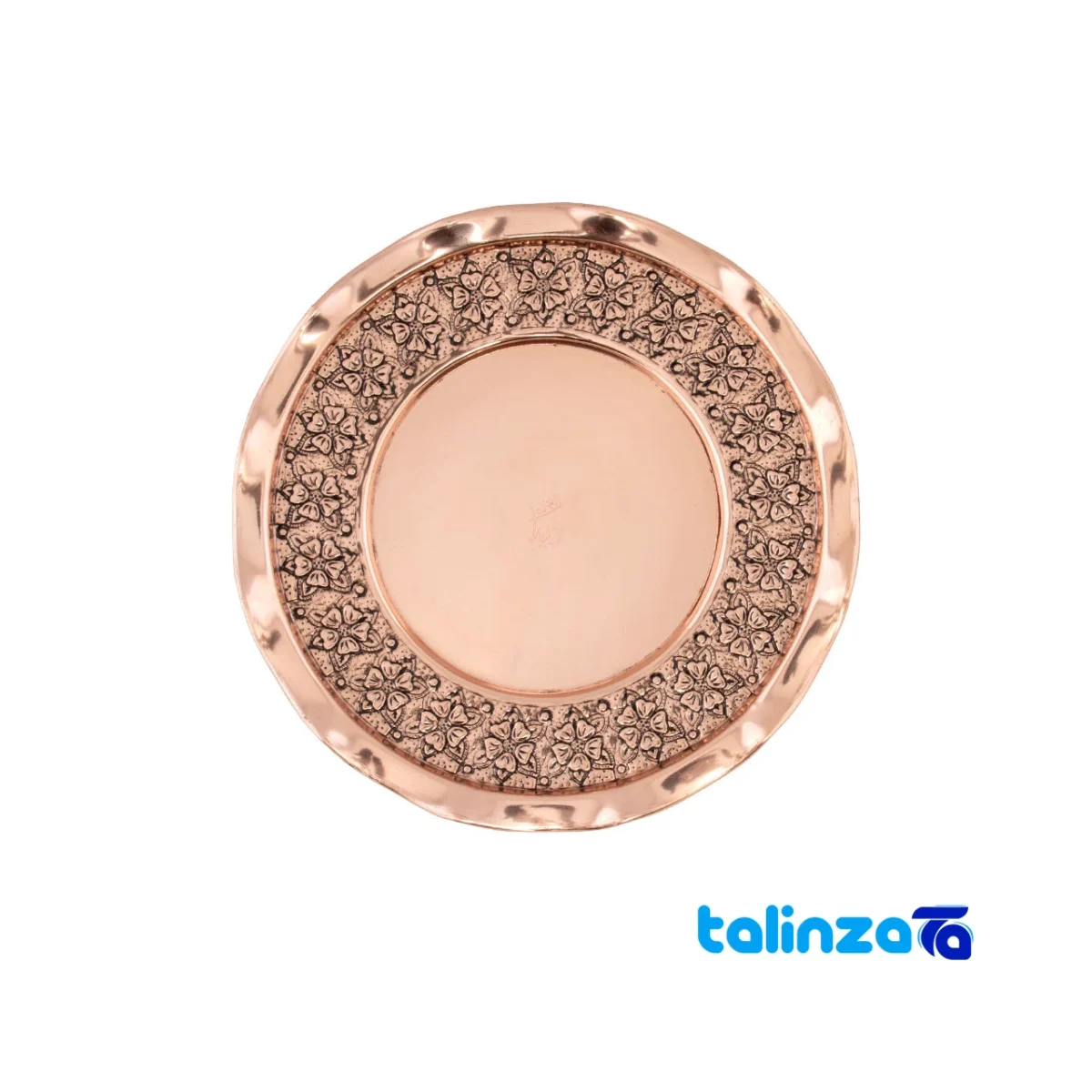 Detail view of Diba Zanjan Copper Plate Elegant Design finish and material