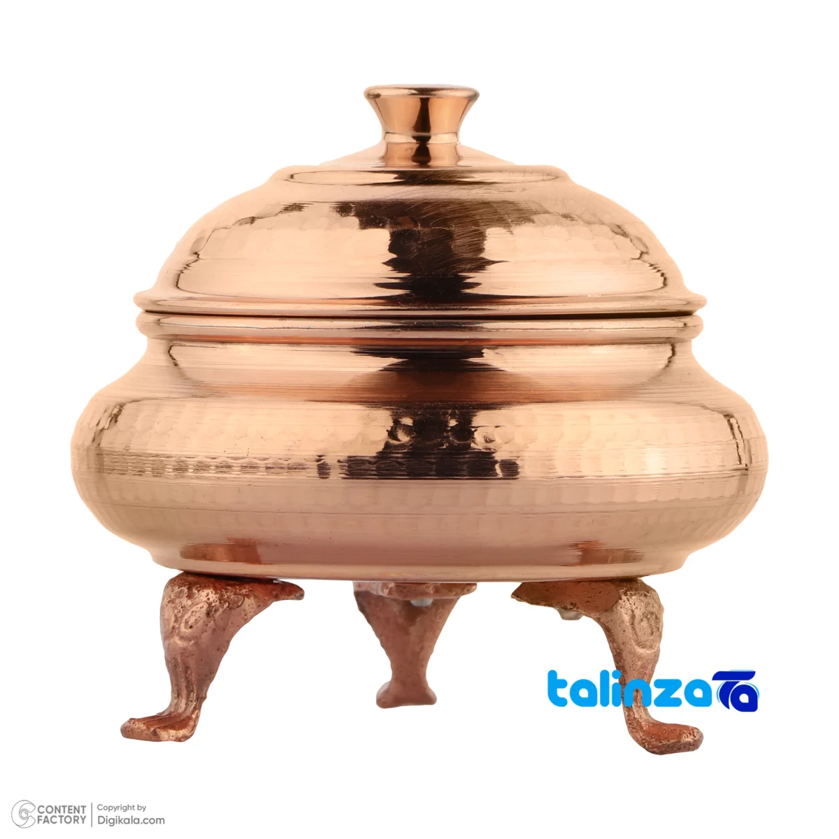 Zanjan Copper Sugar Bowl Handcrafted Engraving finish and material detail view)
