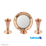 Zanjan Copper Candle Holder Handcrafted Design finish and material detail view)