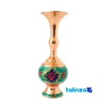 Detail view of JPA Copper Vase Set Handcrafted Engraved Design finish and material