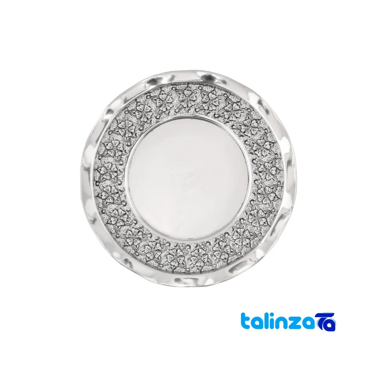 Diba Zanjan Copper Plate Decorative Design - Detail view showing finish and material