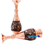 Diamond Cut Copper Vase Set - Handcrafted Elegance finish and material detail view)