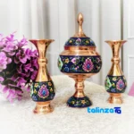 Pardaz Copper Vase Set with Chocolate Bowl 24x11x24 cm finish and material detail view)