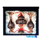 Diamond Cut Flower and Bird Design Pot Set finish material detail view)