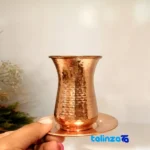 Detail view of ZH291.3 Copper Saucer Hammered Design finish and material
