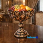 Fakher Copper Fruit Bowl Diamond-Engraved Handcrafted - Detail view showing finish and material