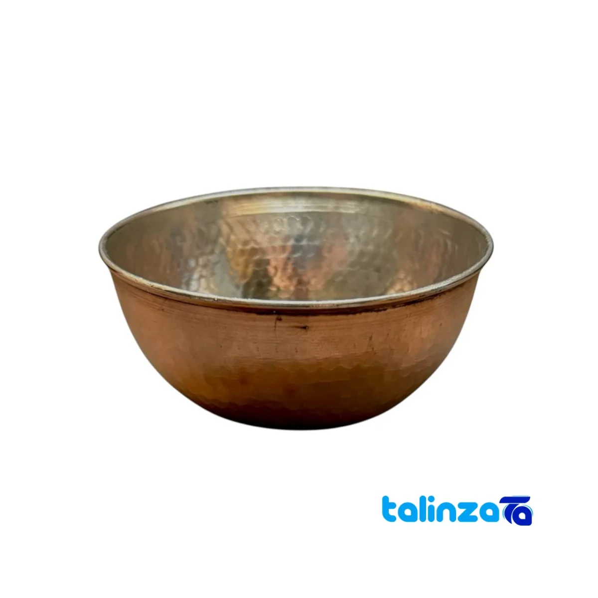 Copper Bowl Hammered Design Unique Artisan Craft finish and material detail view)