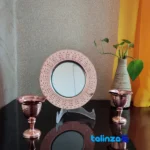 Gilas Copper Candle Holder and Mirror Set Zanjan - Packaging view showing label